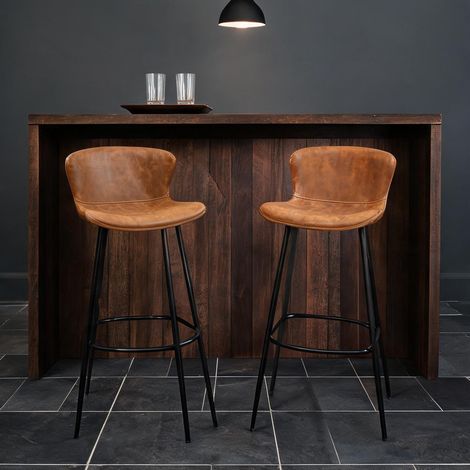 Tabouret de bar marron en similicuir 45 x 49 x 94,6 cm (1/5)