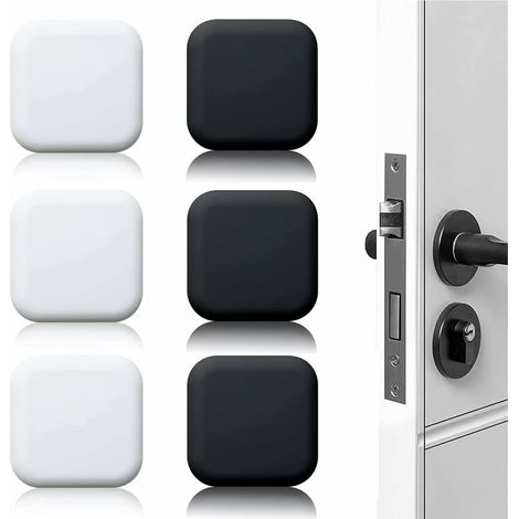 6 pezzi Fermaporta adesivo da parete nero/bianco 45 mm x 45 mm Blocco porta Fermaporta adesivo da parete Fermaporta adesivo da parete