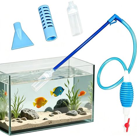 Aspirateur Aquarium 1,7 m Nettoyage Aquarium, Bleu (1/5)