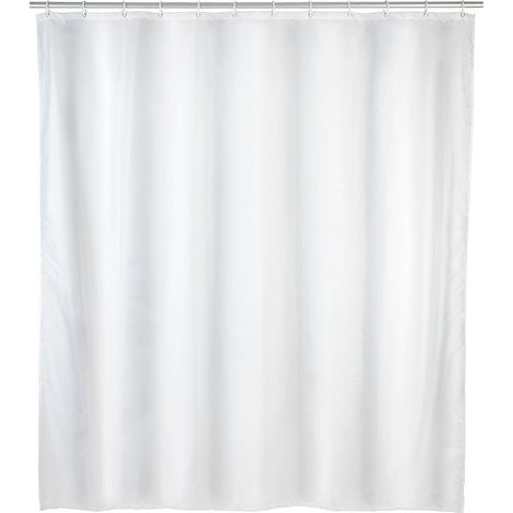 Cortina de ducha de poliéster, blanco, 180 x 200 cm