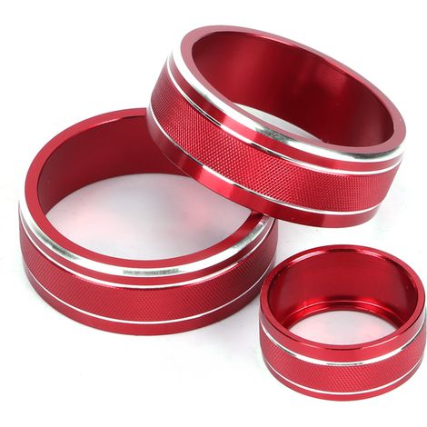 3 Garnitures Décoratives Cadre Rond pour Climatisation Honda Fit/Jazz/XRV - Anneaux de Finition Intérieur, Set de 3 Pièces, Noir (1/5)