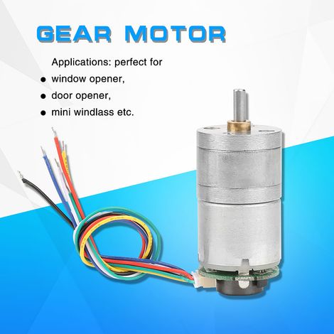 Moteur à engrenages à encodeur CC GM25-310, moteur à réduction de vitesse en métal (DC12V 30 tr/min) (1/5)