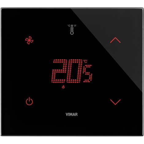 VIMAR - 21514.F.76 Thermostat domotique Ventilateur 2M Diamant Noir