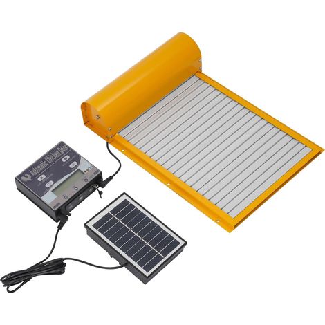 Trappe de poulailler à énergie solaire - automatique avec télécommande Porte pour poules, oies, canards et d'une hauteur inférieure 25,4 cm (1/4)