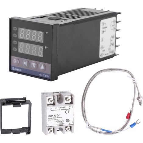 Termostato digital, alarma de 0℃ a 1300℃, kit de controlador de temperatura digital PID LED REX-C100, AC110V-240V (1/5)