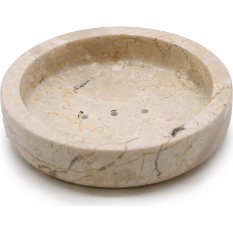Porte-savon plat rond en marbre miel- Vendu par 1