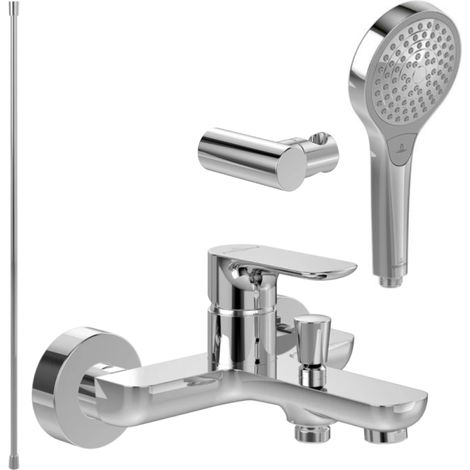 Pack mitigeur baignoire mécanique VILLEROY ET BOCH O novo Chrome avec ensemble