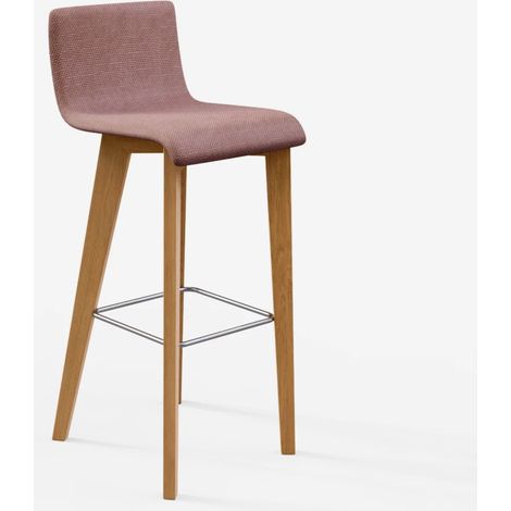 Mirka SG Rosso - Tessuto Vegas sgabello colorato legno tessuto design elegante sala da pranzo salotto moderna cucina ristorante bar (1/2)
