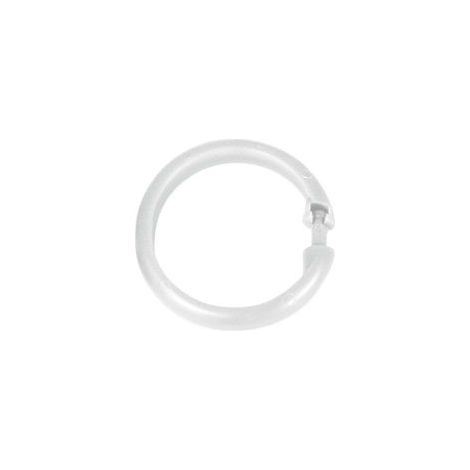 Anneaux pour rideau de douche, lot de 12 anneaux de douche pour suspendre le rideau de douche à la barre de douche, grand format, design rond, Plastique, ø6 cm, Blanc (1/2)