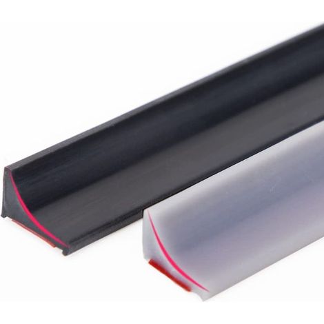 Barrière de douche noire de 100 cm en silicone souple anti-débordement, adhésif anti-débordement, barre de seuil de douche italienne, joint de porte de douche pliable et système de rétention étanche (1/5)
