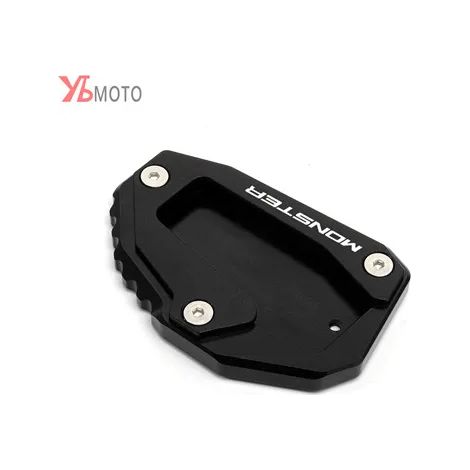 (Noir) Accessoires moto compatibles avec DUCATI MONSTER 696 795 821 1200 1200S : béquille latérale, extension, plaque de support maxpower (1/4)