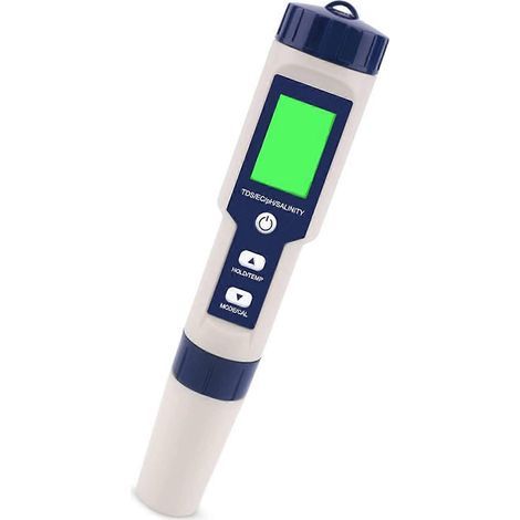 Ce pH-mètre électronique 5 en 1 mesure le TDS, la CE, la salinité et la température, en plus de tester la qualité de l'eau. (1/5)