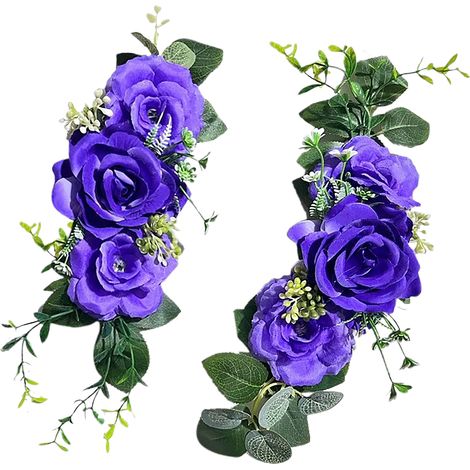 [2] Décoration de gâteau avec fleurs artificielles, produit fini fait main, fleur pour dossier de chaise de mariage, rose, décoration de table haut de gamme (1/2)