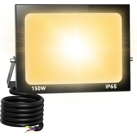 150W Projecteur Extérieur, 15000LM Spot LED 3000K Blanc Chaud IP66 Imperméable, Floodlight de Sécurité pour Jardin, Cour, Terrasse, Square, Usine (1/5)