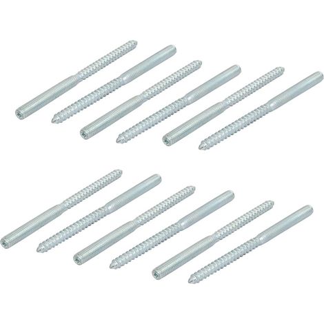 Vis Double Filetage Acier au Carbone Zingué Torx Tête Autotaraudeuse Boulon M6 x 90mm 12Pcs (1/4)