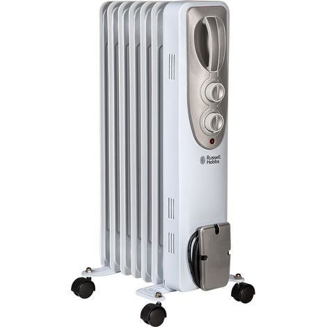 Russell Hobbs RHOFR5001 1.5kW Oil Filled Radiator 7 Fin, White (1/5)
