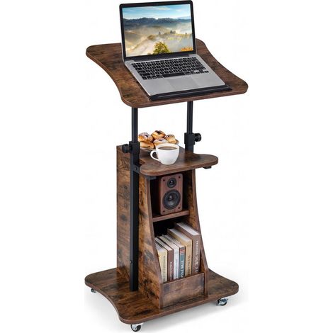 Hauteur réglable, pupitre mobile pour ordinateur portable, plateau inclinable pour écrire, lire ou présenter (1/5)
