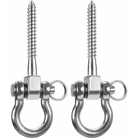 2 pièces 900KG capacité 304 crochets de plafond robustes en acier inoxydable, crochets de balançoire, crochets de suspension avec vis pour chaise suspendue de yoga en bois sac de boxe hamac fauteuil r (1/5)