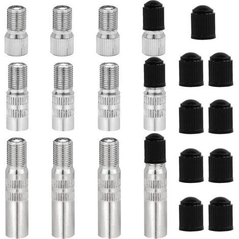 Set di 12 prolunghe per valvole in rame stagnato con raccordi per auto, camion, caravan e furgoni (19, 27, 39 mm) (1/4)