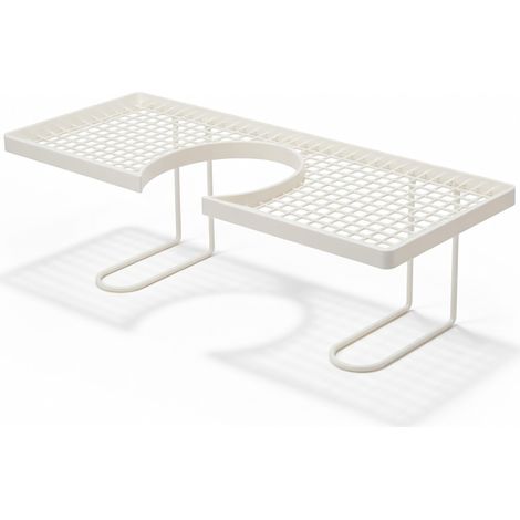 Étagère de salle de bain sans perçage, blanche 50 cm — support mural en plastique pour produits de toilette (1/5)