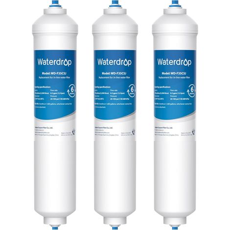 Waterdrop Filtre à Eau Remplacement pour Samsung® DA29-10105J, HAFEX/EXP, DA2010CB, DA99-02131B, LG® Filtre à Eau en Ligne (3 Pack) (1/5)