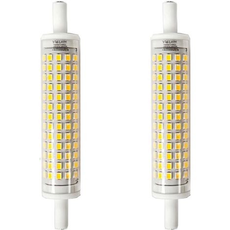 Ampoule R7S LED 118mm 15W Dimmable Blanc Chaud 3000K Ampoules LED R7S 15W Équivalent à Lampe Halogène 150W R7s LED Douilles Extrémité Lampe Linéaire Éclairage à Faisceau 360°Lot de 2 (1/5)