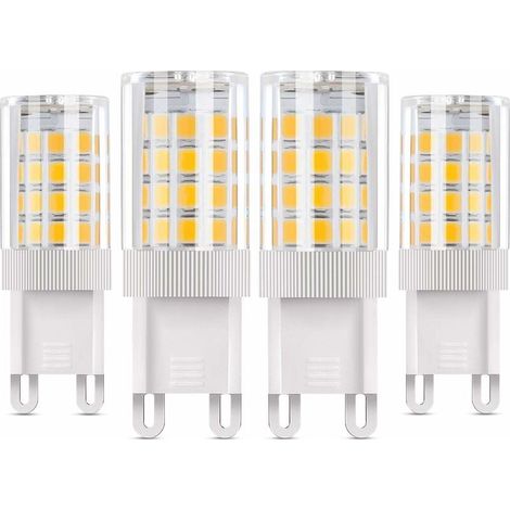 Lampadina LED G9, 5 W equivalente a lampade alogene da 50 W, confezione da 4 lampadine LED bianco caldo 3000 K, angolo del fascio di 360°, AC85-220 V, 360 LM, non dimmerabile (1/4)