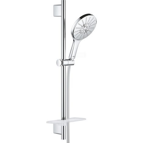 Grohe Rainshower Smartactive 150 Barra de ducha de 60 cm + flexo de 1,75 m + teleducha de 3 chorros, Cromo (26591000)