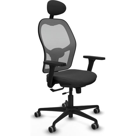 Chaise de bureau piqueras y crespo Jorquera gris foncé similicuir (1/2)