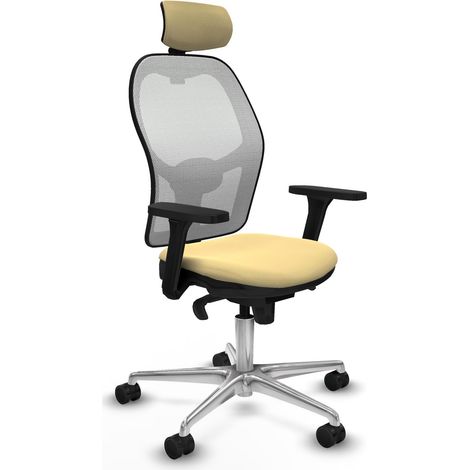 Sedia da ufficio piqueras y crespo Jorquera bianco similpelle