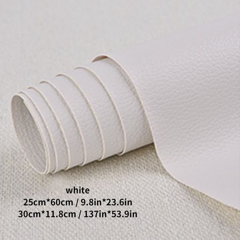 Lederflicken, 1 Rolle selbstklebende PU-Lederflicken, Erste-Hilfe-Set für Autositze, Sofas, Möbel, Jacken, Handtaschen, 50 x 137 cm, weiß