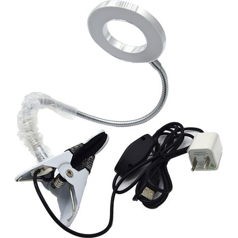 Lampe LED USB pliable 2 couleurs, flexible, protection oculaire, lampe à pince portable pour salon de beauté (1/5)