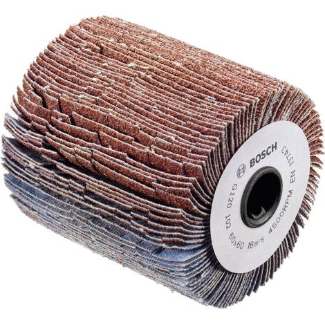 Bosch – Rouleau à lamelles 60 mm – Grain 120 – Pour ponçage bois dur – Adapté pour PRR 250