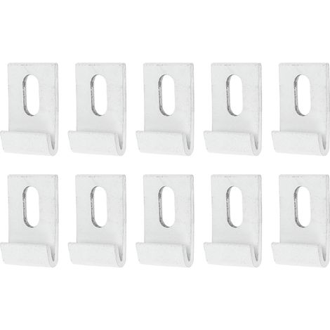Decdeal Ensemble de crochets de Base de serre, 10 pièces, Clips de fixation en aluminium, fixation pour bâtiments de jardin, Film pare-soleil, filet blanc