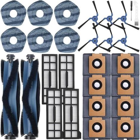 Pour Eufy X10 Pro Omni : 2 Brosses Principales, 6 Chiffons de Nettoyage, 6 Brosses Latérales, 4 Filtres HEPA, 8 Sacs à Poussière, 1 (1/5)