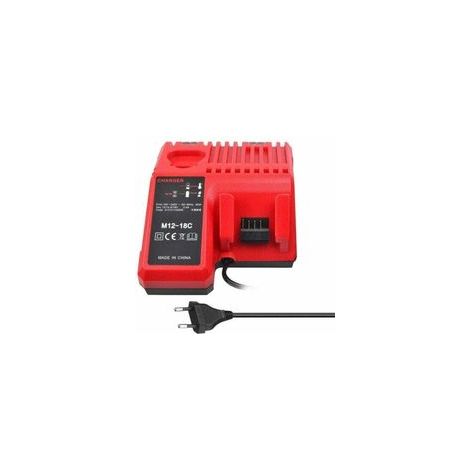 Cargador de batería Li-ion M12-18C para baterías Milwaukee 12V, 14.4V y 18V - Compatible con C1418C y Plus.