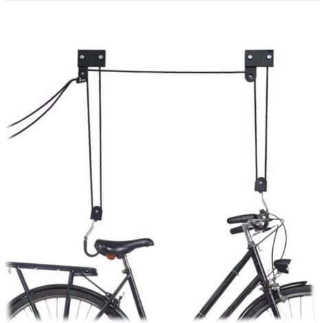 Système de suspension de vélos au plafond - capacité de charge 57 kg - avec crochet - universel - avec poulie