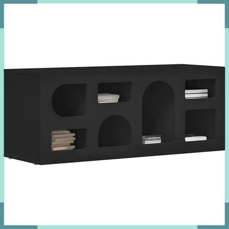 Meuble TV - 891265 - Noir - 7 étagères - 100 x 35 x 40 cm (1/5)