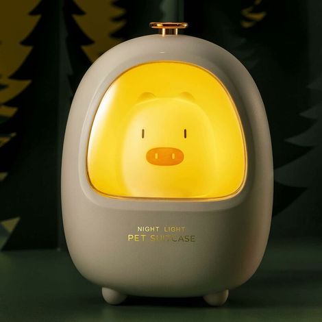 Green Mobility-Veilleuse pour enfants bébé,Silicone éléphant blanc, cadeau mignon pour enfants, portable, fonctionne à piles, minuterie, luminosité réglable (1/4)