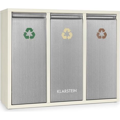 Ordnungshüter 3 Mülleimer Mülltrenner 45L (3 x 15 L) cremebeige (1/5)