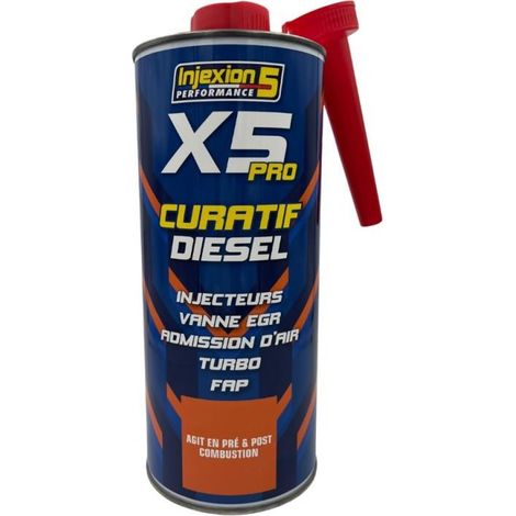 Traitement injecteurs, vanne EGR, admission d'air, turbo, catalyseur et FAP pour essence INJEXION 5 X5 PRO - 1 litre