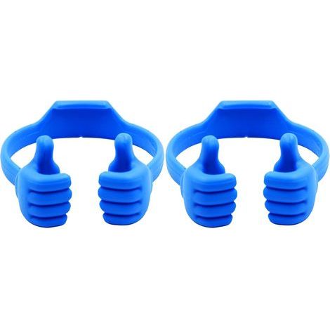 Support pour téléphone portable, bleu, 45 x 95 x 115 mm, support d'affichage à 2 plateaux, support de bureau pour smartphone-NANOTEH (1/5)