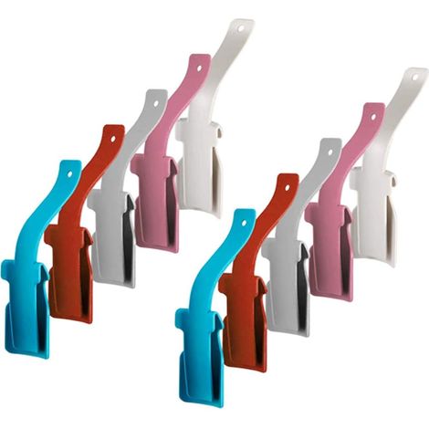 Confezione da 10 calzascarpe, alzascarpe, aiutante per scarpe corto e pigro, calzascarpe in plastica per anziani, disabili e bambini (bianco, rosa, rosso, grigio, blu)