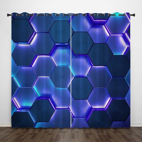 Rideaux Occultants Gaming pour Chambres Ado Garçon, Imprimés 3D Lavable en Machine, Idéal pour Les Enfants, Les Gamers, dans Leurs Chambres Et Salons (75x166cm (2 Panneaux),Couleur 5) - 75L X 166H cm (1/5)