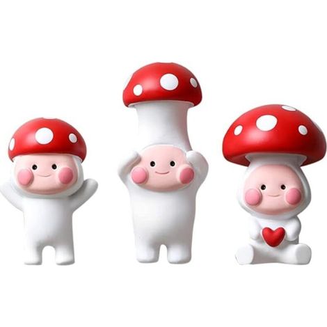 Adesivi per frigorifero a forma di fungo, adesivo rosso per frigorifero, adesivo carino per frigorifero, adesivo decorativo per lavagna bianca per ufficio domestico - Set (1/4)