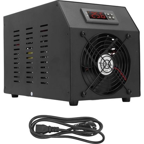 Refroidisseur d'eau 2 en 1, 1/4 HP, 16 gallons, faible bruit, système hydroponique, refroidisseur d'eau pour la maison et les hôtels, prise européenne 220 V.