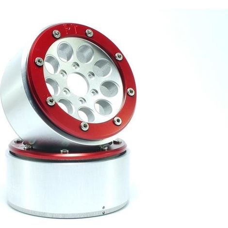 Beadlock Wheels PT-Gun Silver/Red 1.9