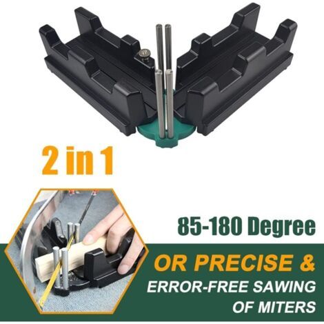 NALOOKAMIC Fausse Equerre et Boite à Onglets - Produit 2 en 1 pour des Plinthes Précises - Angles de 85 à
