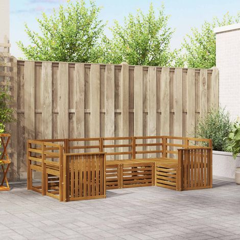 Sofagarnituren 6 pcs Natur Massivholz Akazie (1/5)