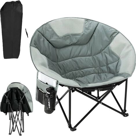 Chaise de camping, siège rembourré, design portable, Chaises grises 1 pièce (1/2)